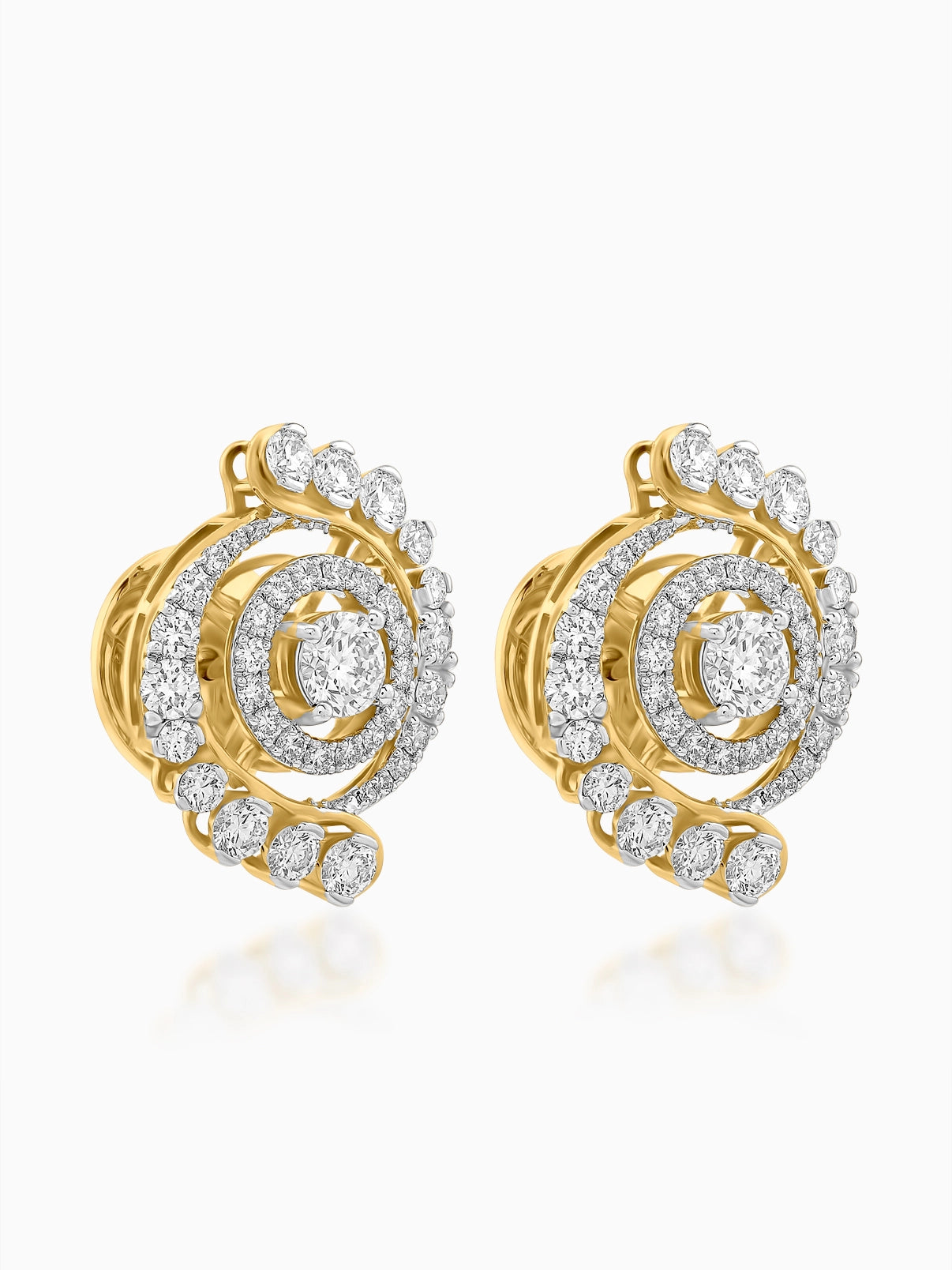 Radiant Spiral Diamond Earrings - Evol Jewels
