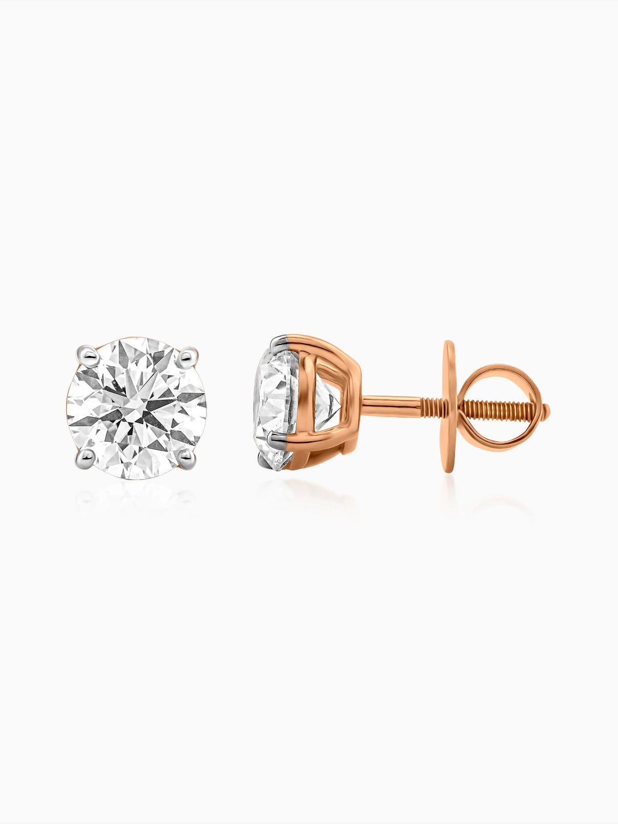 Classic Round Solitaire Studs - Evol Jewels
