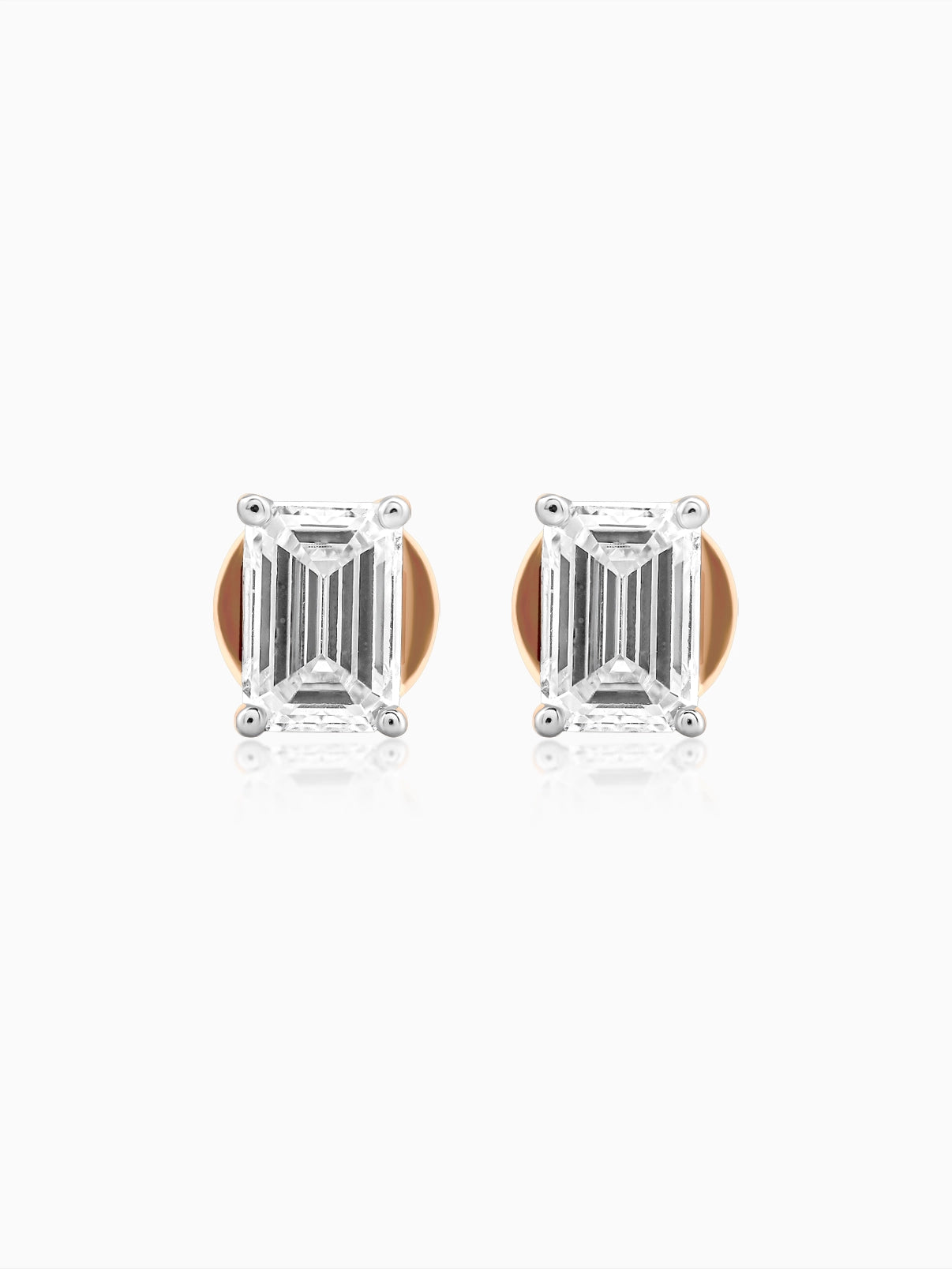 Classic Emerald Solitaire Studs - Evol Jewels