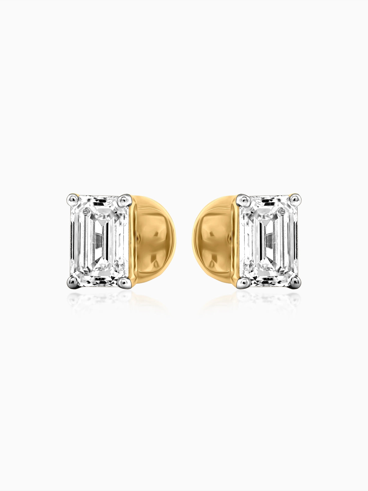 Classic Emerald Solitaire Studs - Evol Jewels