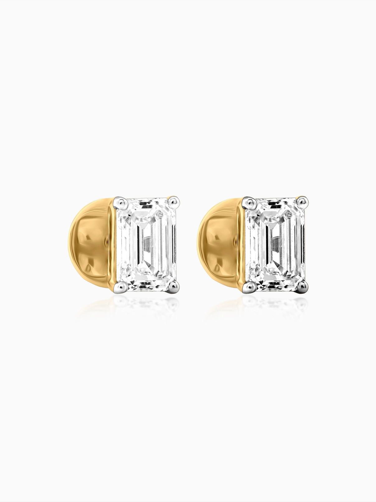 Classic Emerald Solitaire Studs - Evol Jewels