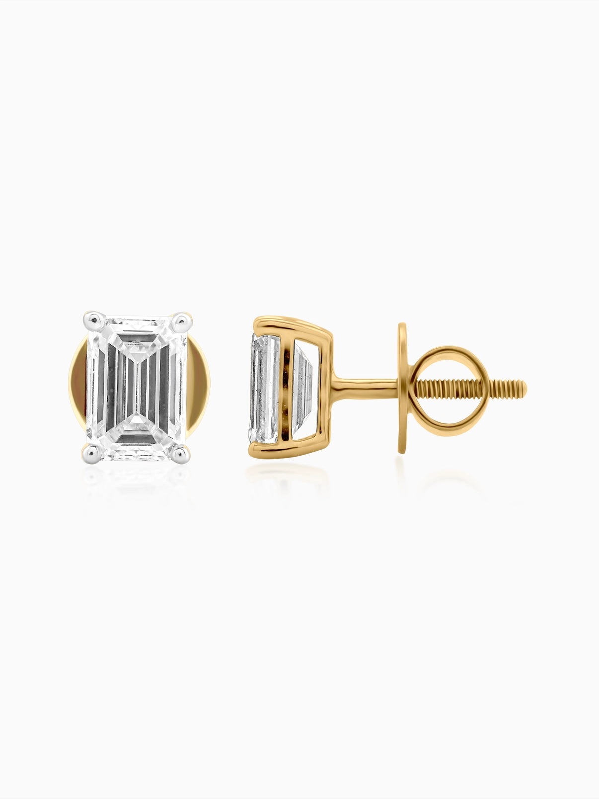 Classic Emerald Solitaire Studs - Evol Jewels