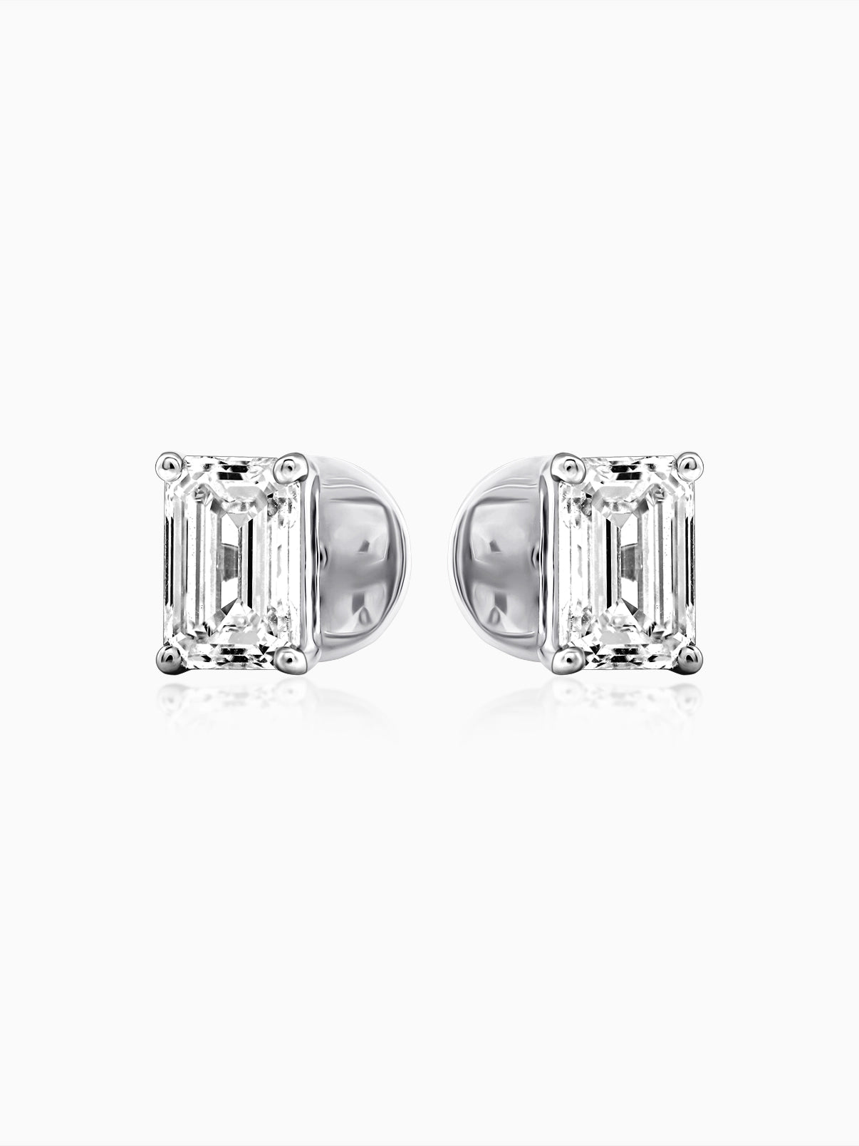 Classic Emerald Solitaire Studs - Evol Jewels
