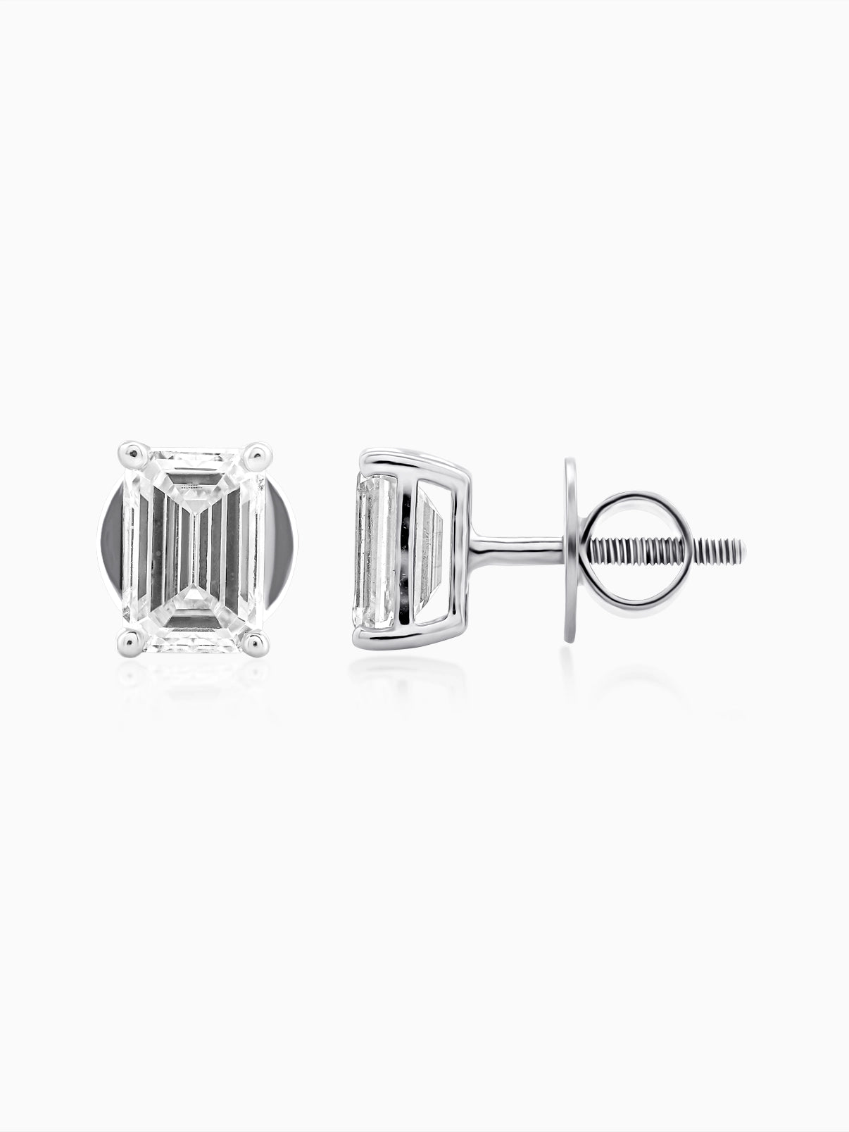 Classic Emerald Solitaire Studs - Evol Jewels