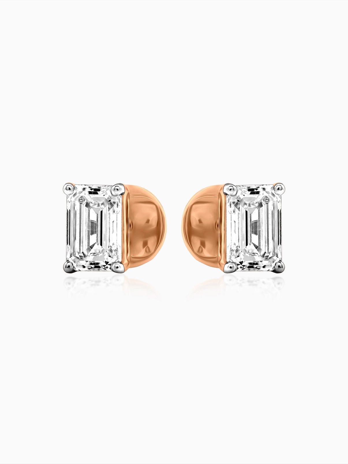 Classic Emerald Solitaire Studs - Evol Jewels