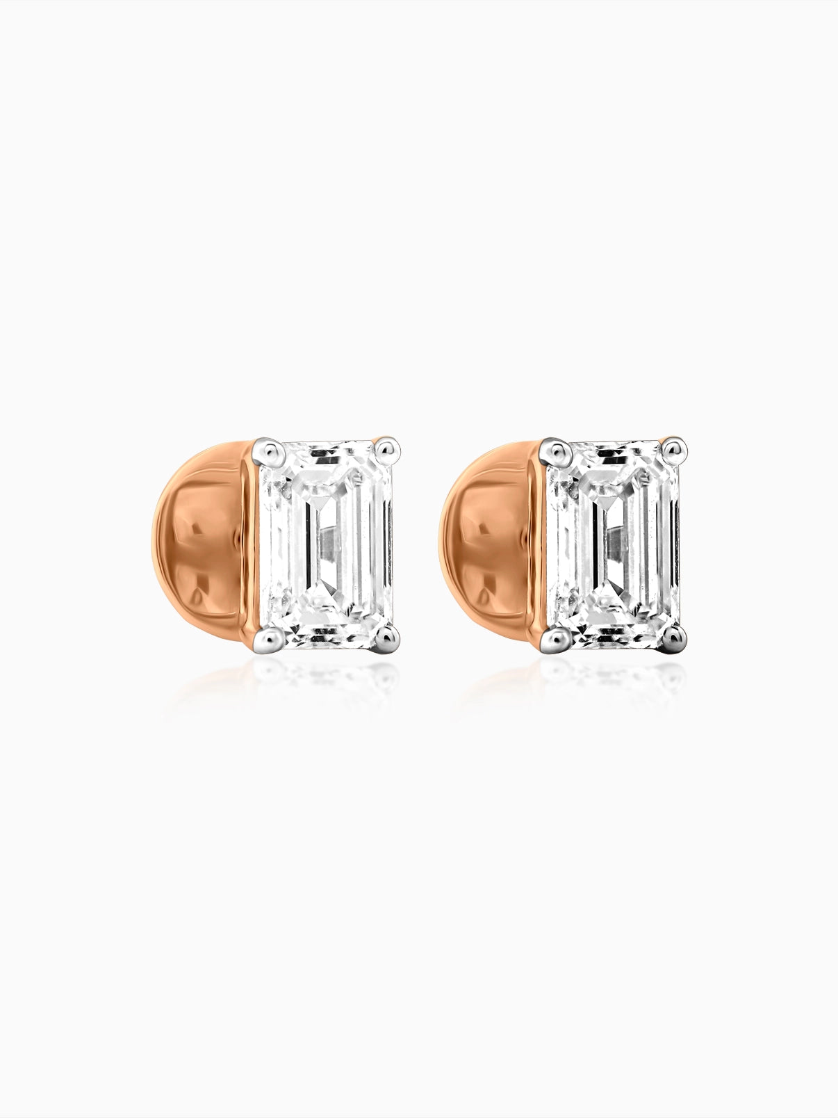 Classic Emerald Solitaire Studs - Evol Jewels