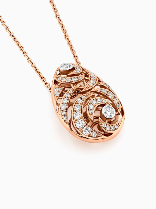 Swirl Drop Diamond Pendant - Evol Jewels