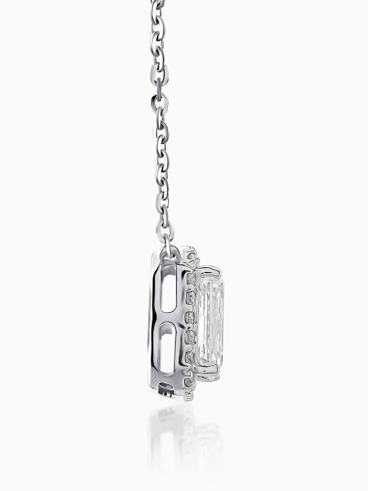 Step-Cut Halo Pendant