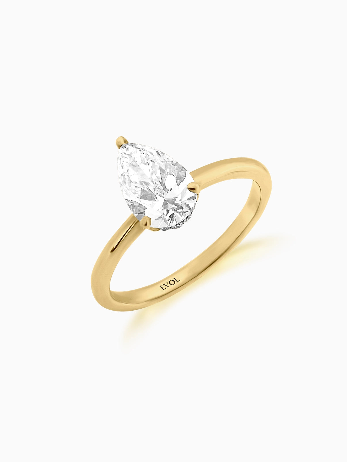 Halo Pear Diamond Ring - Evol Jewels