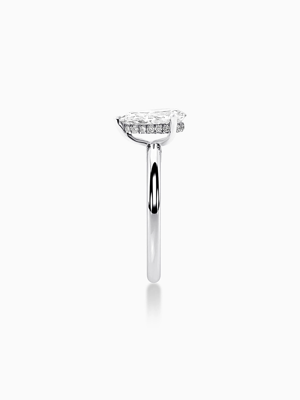 Halo Pear Diamond Ring