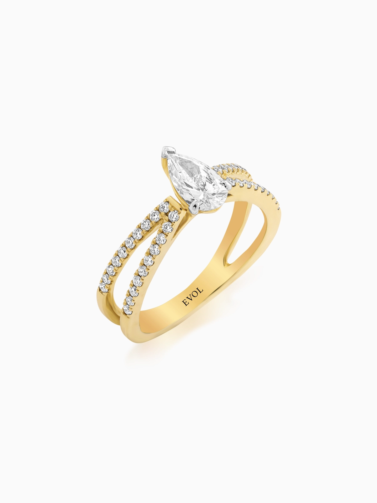Celeste Split Band Diamond Ring - Evol Jewels