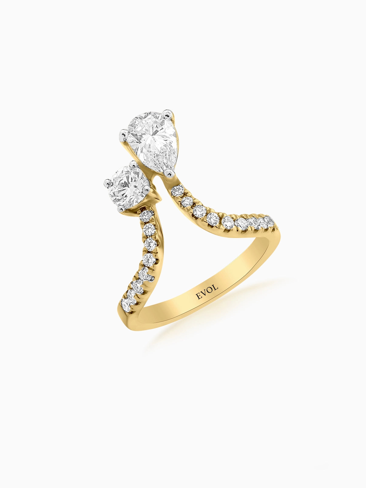 Luna Twin Diamond Wrap Ring - Evol Jewels
