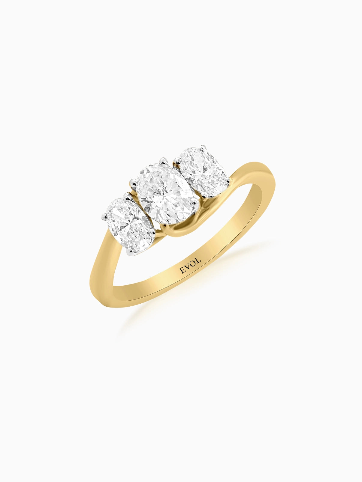 Trinity Oval Diamond Band - Evol Jewels