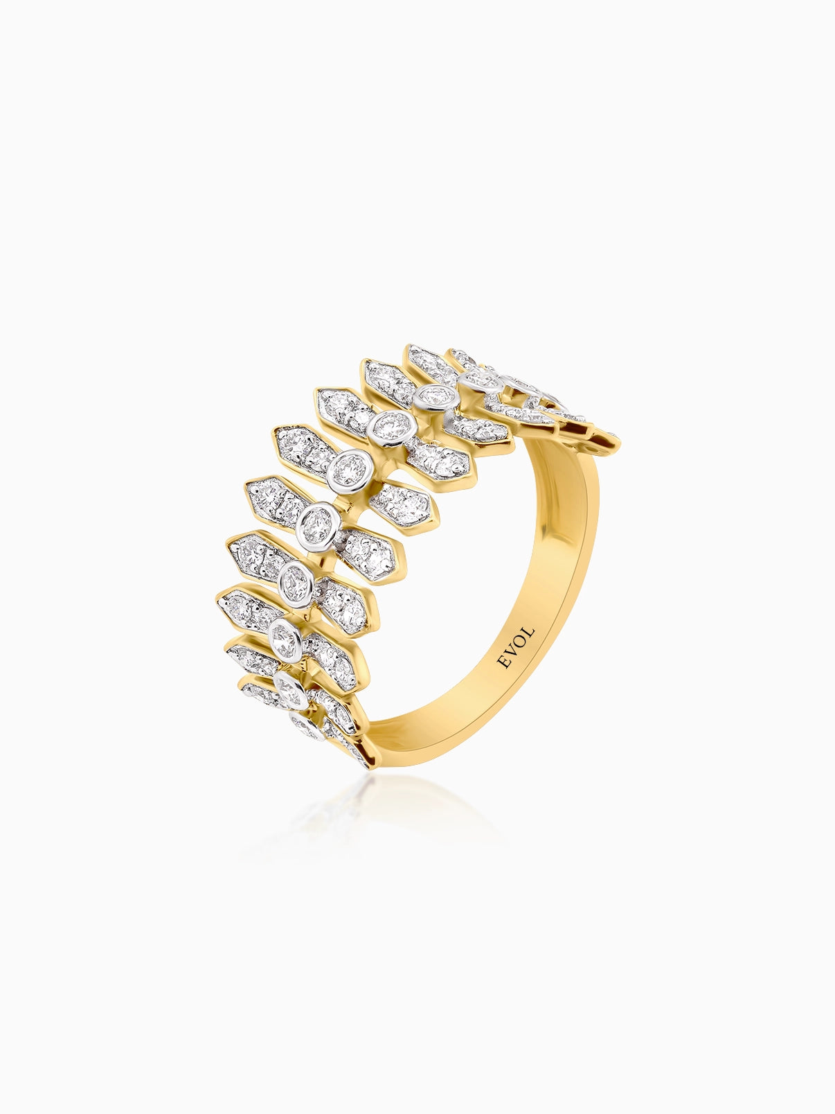 Aurora Crown Diamond Ring - Evol Jewels