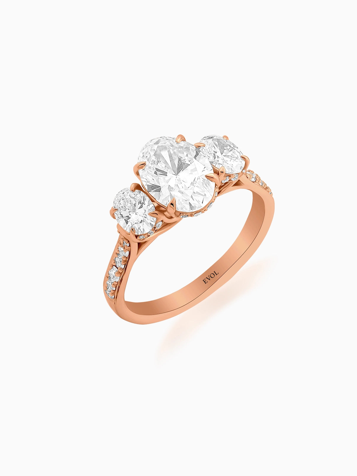 Radiant Trinity Diamond Ring - Evol Jewels
