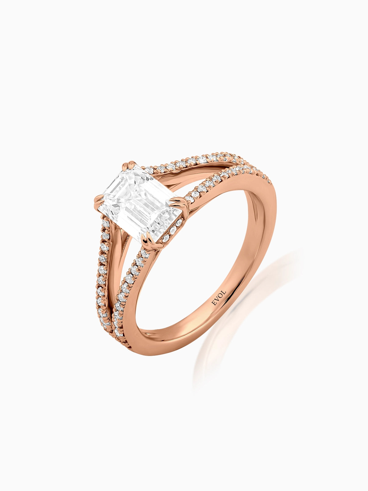 Lustrous Split Emerald Ring - Evol Jewels