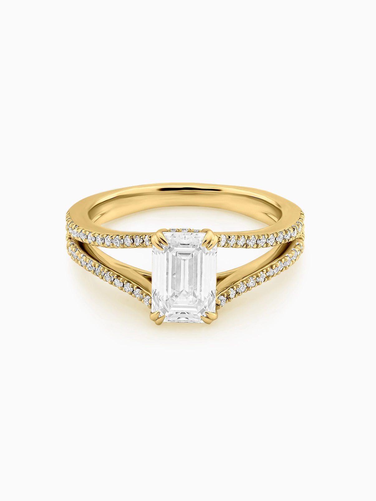 Lustrous Split Emerald Ring - Evol Jewels