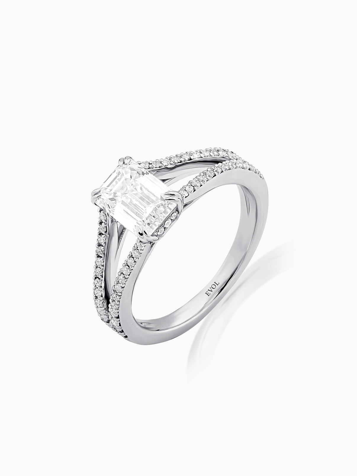 Lustrous Split Emerald Ring - Evol Jewels
