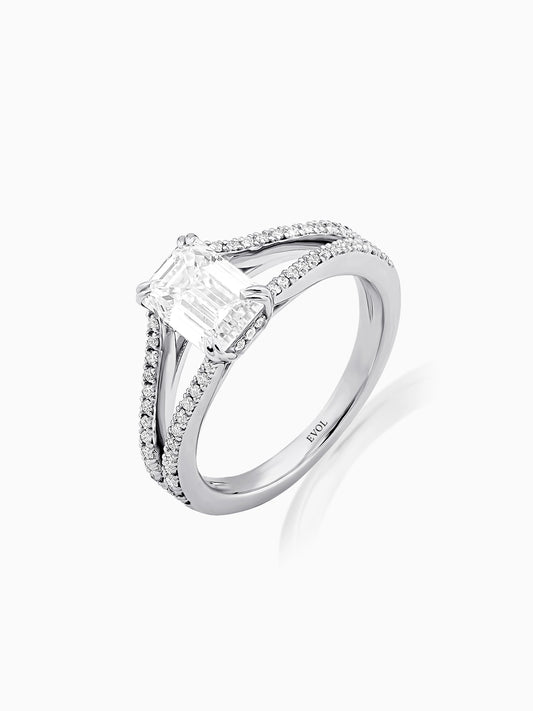 Lustrous Split Emerald Ring - Evol Jewels