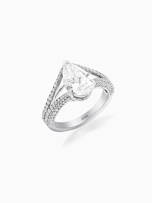 Ethereal Pear Diamond Ring - Evol Jewels