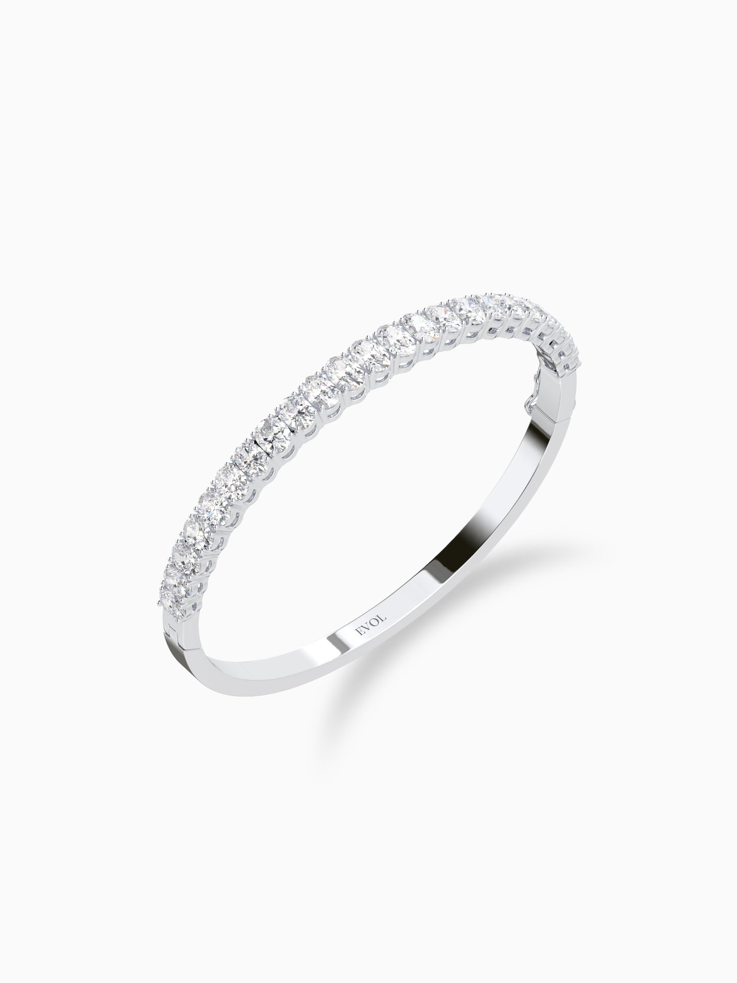 Sterling Diamond Bangle Bracelet - Evol Jewels