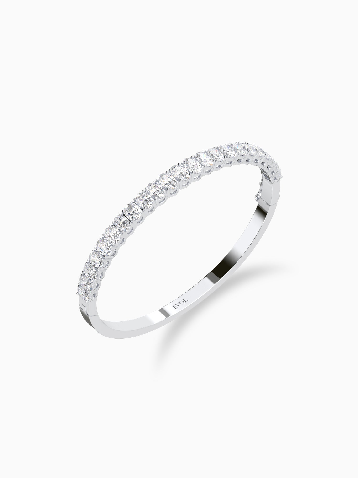 Sterling Diamond Bangle Bracelet - Evol Jewels