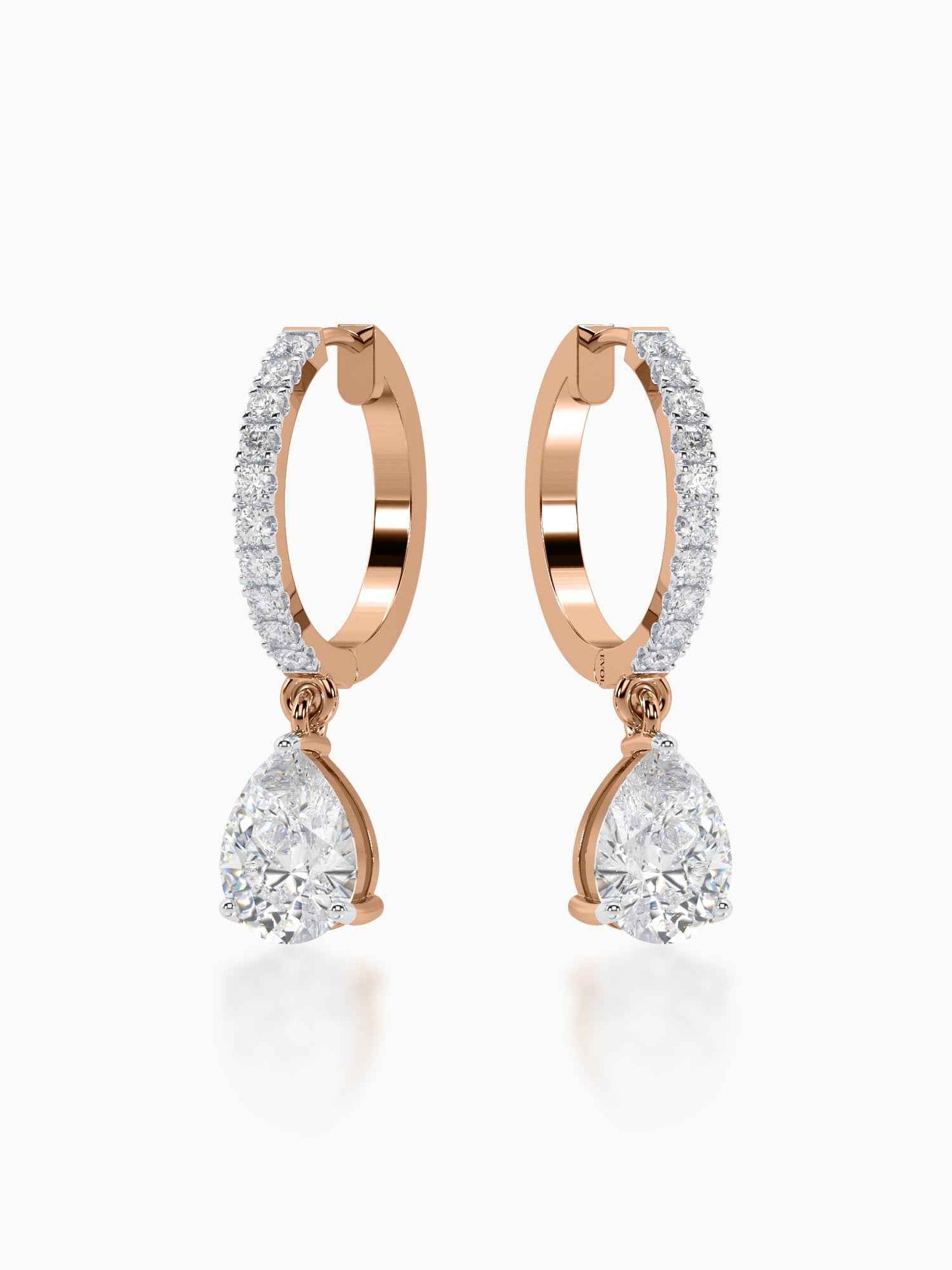 Lone Drop Diamond Huggie Earrings
