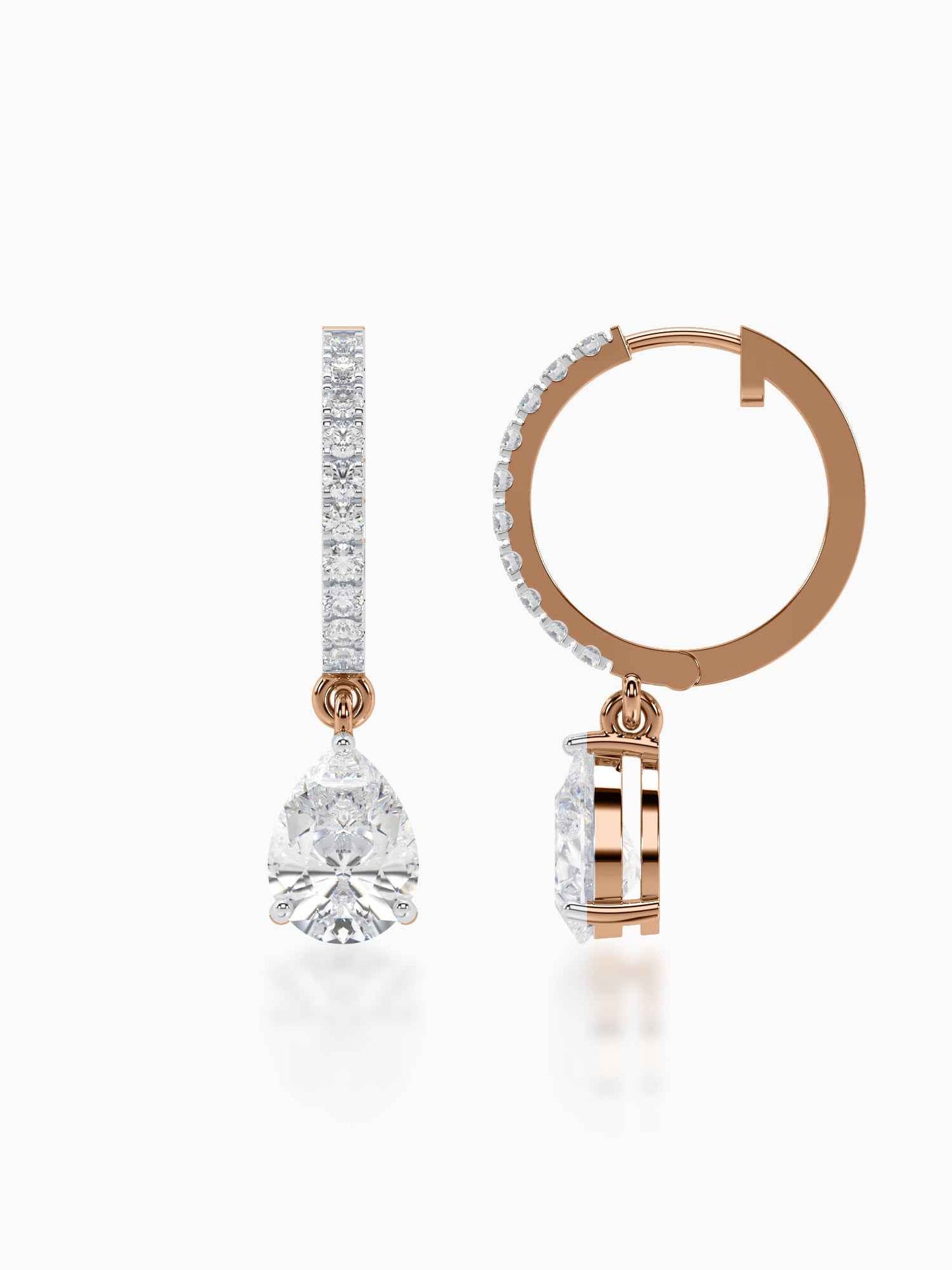 Lone Drop Diamond Huggie Earrings