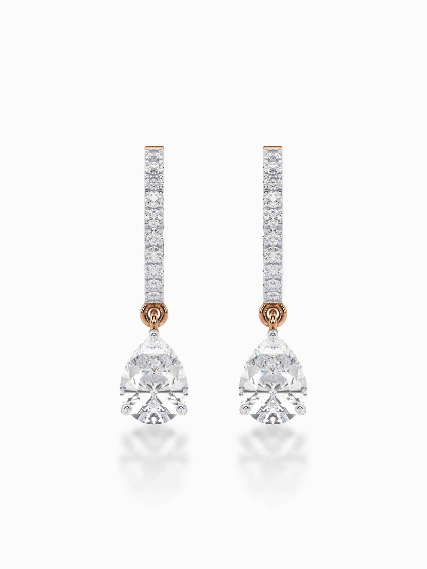 Lone Drop Diamond Huggie Earrings