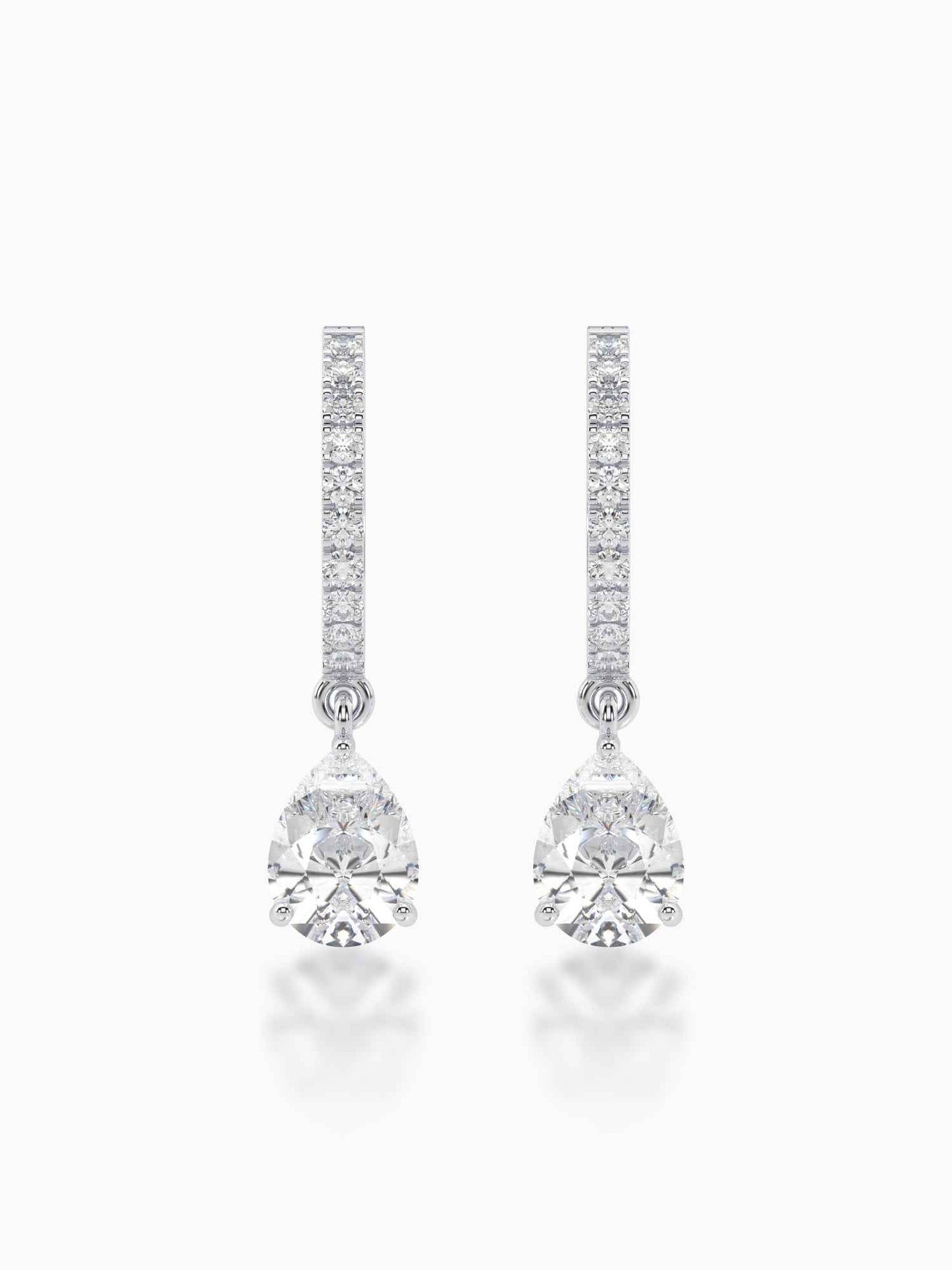 Lone Drop Diamond Huggie Earrings
