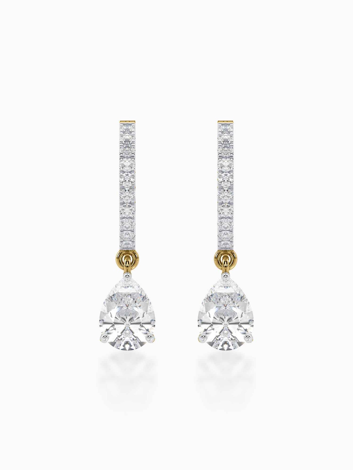 Lone Drop Diamond Huggie Earrings