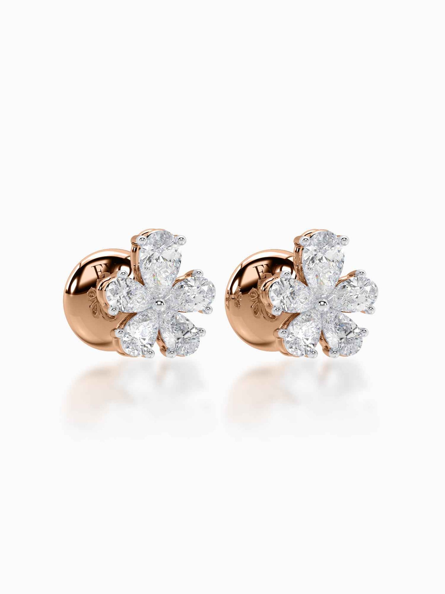Floret Diamond Stud Earrings