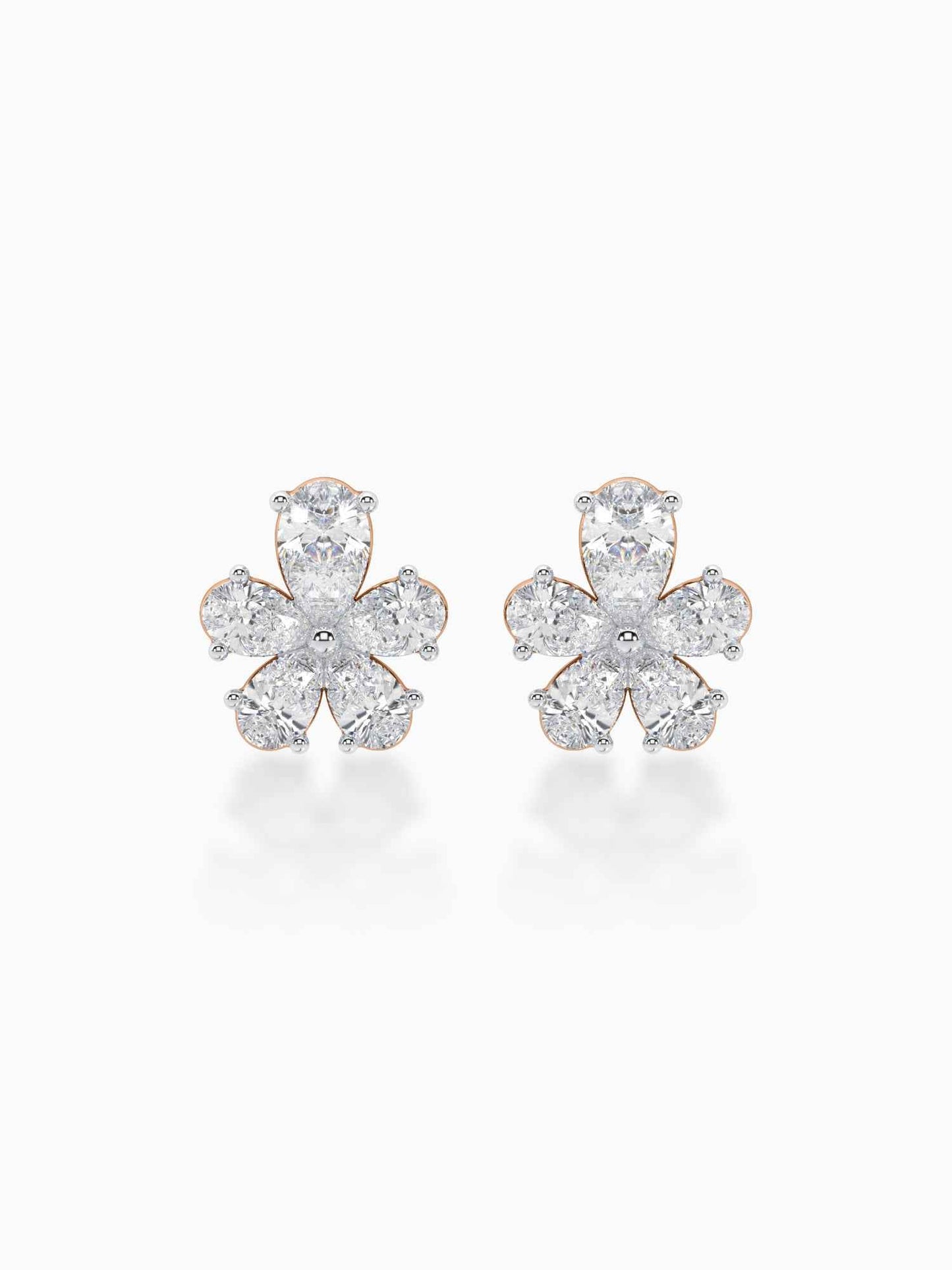 Floret Diamond Stud Earrings