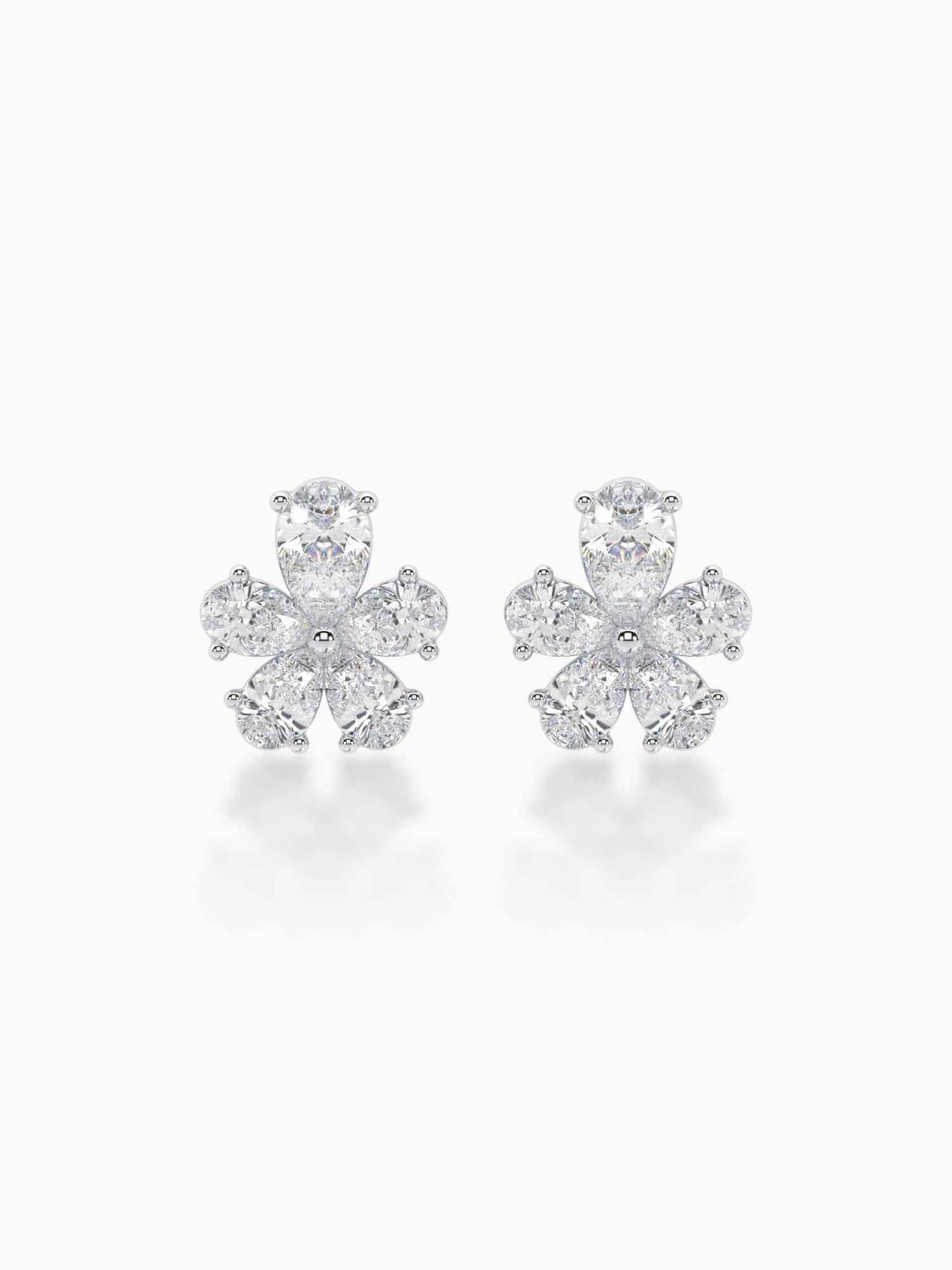 Floret Diamond Stud Earrings