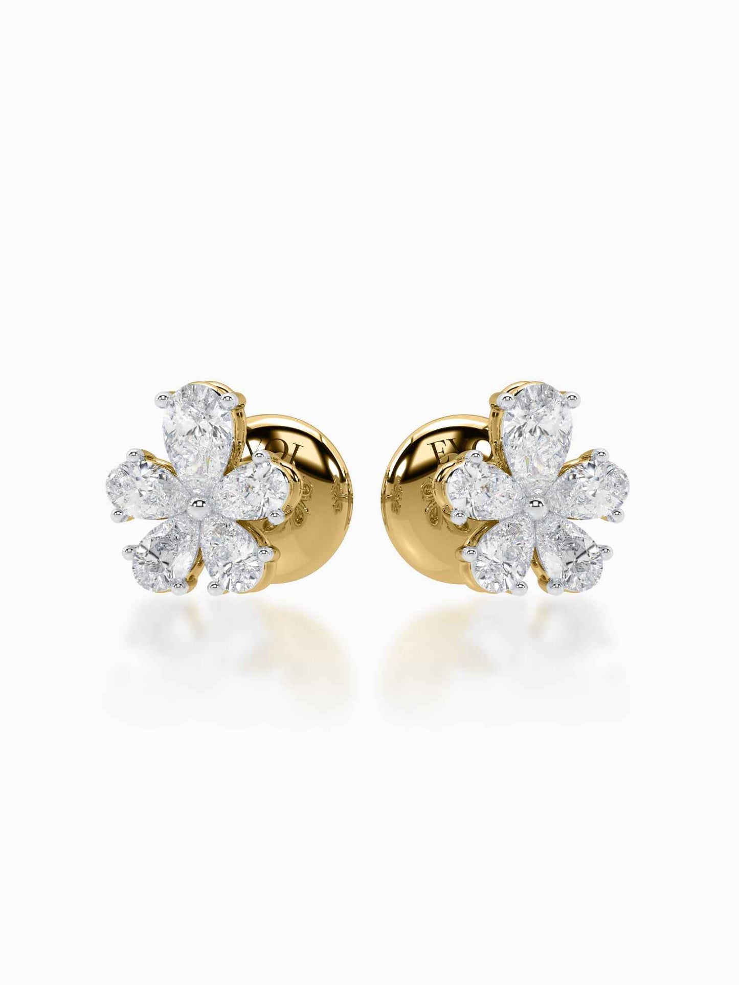 Floret Diamond Stud Earrings