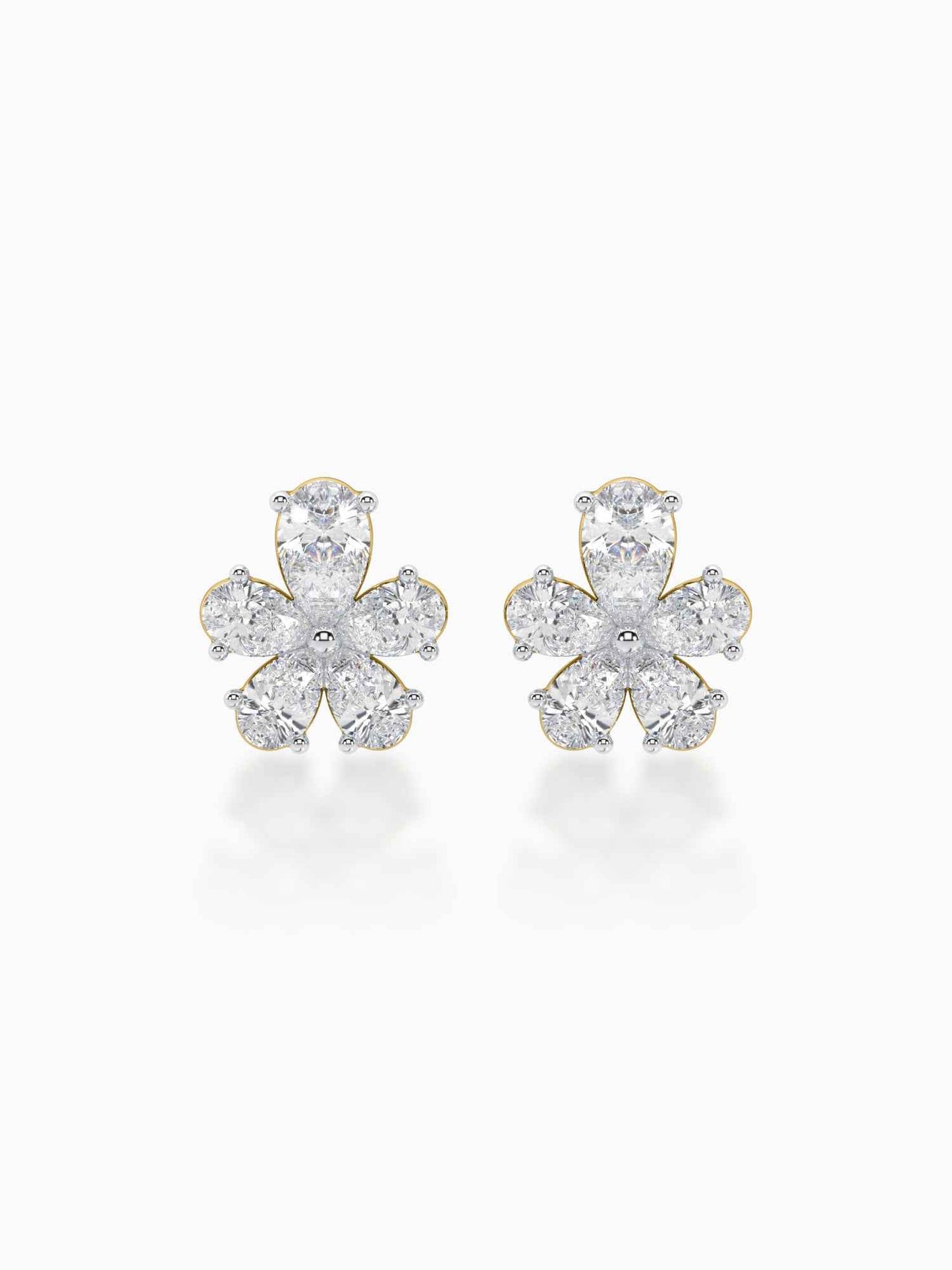 Floret Diamond Stud Earrings
