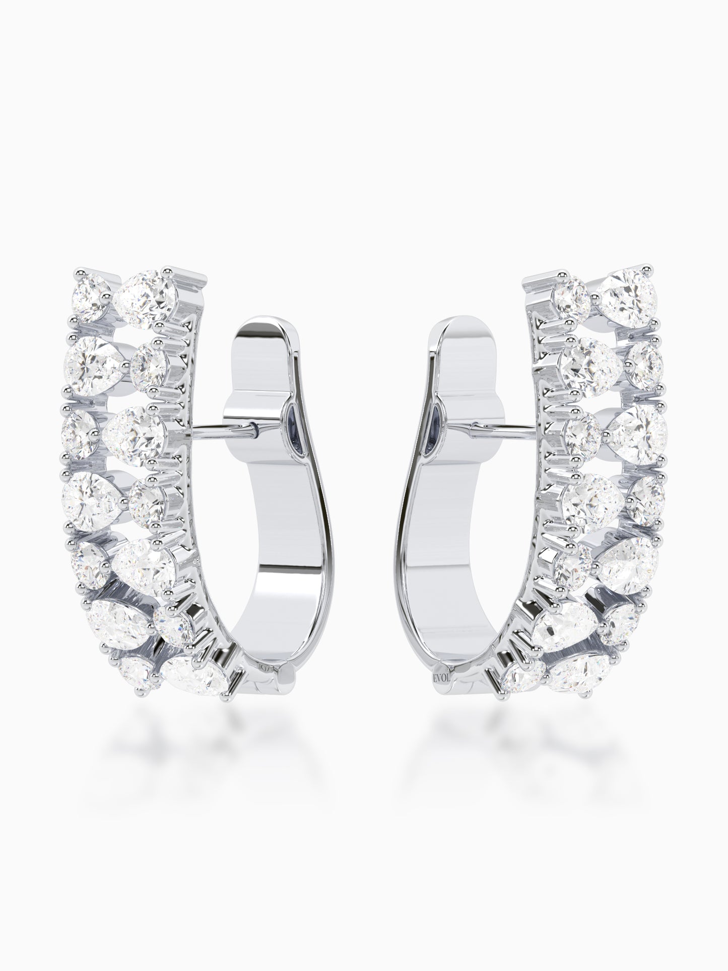 Icy Glaze Diamond J-Hoop Earrings