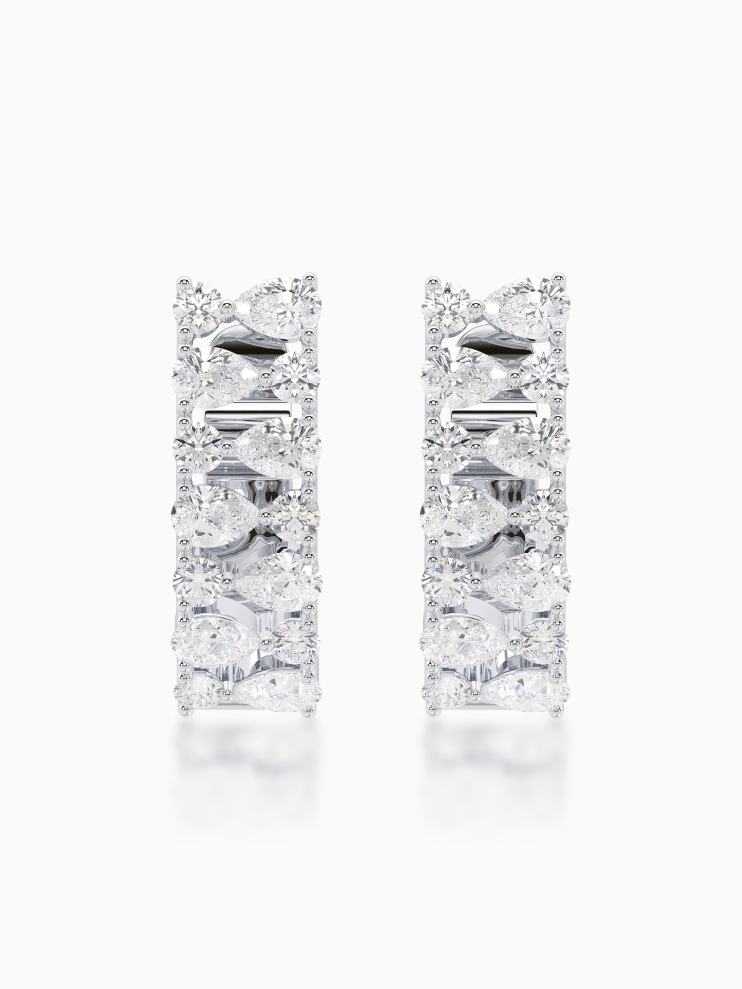 Icy Glaze Diamond J-Hoop Earrings