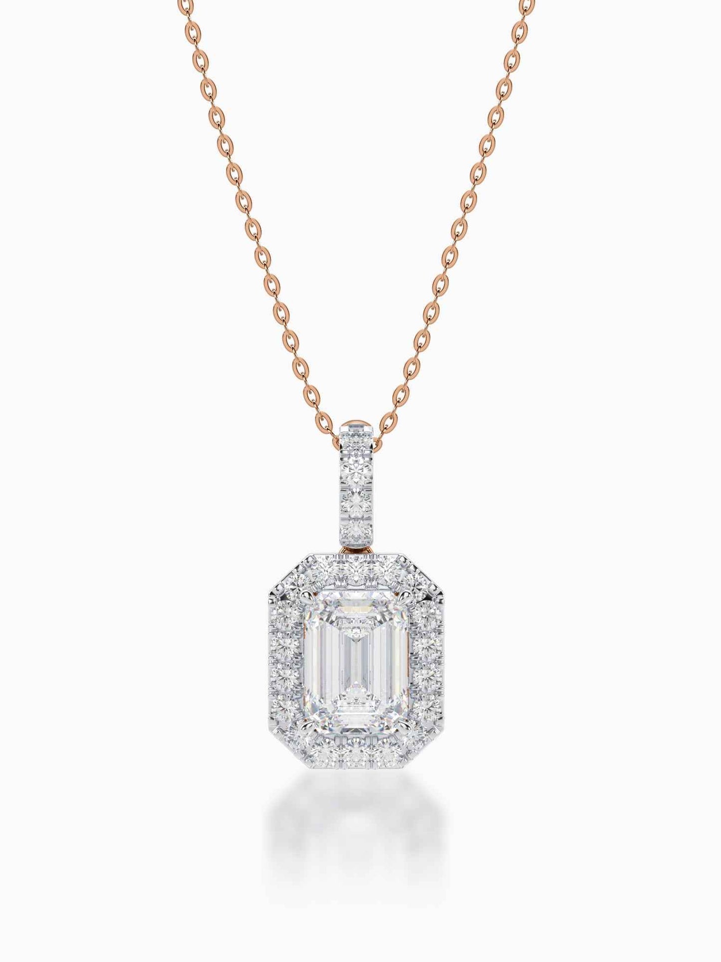 Helios Diamond Halo Pendant