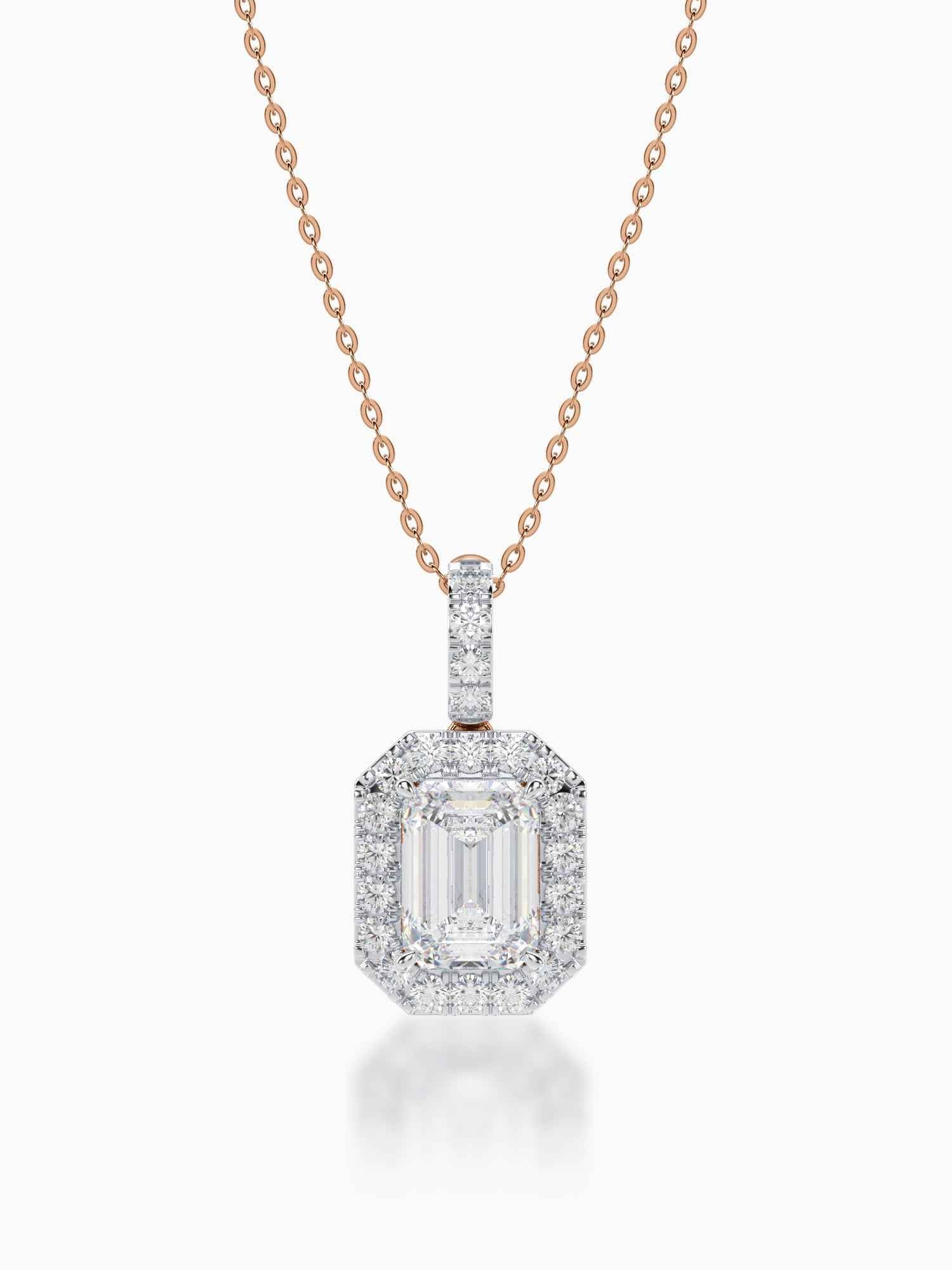 Helios Diamond Halo Pendant