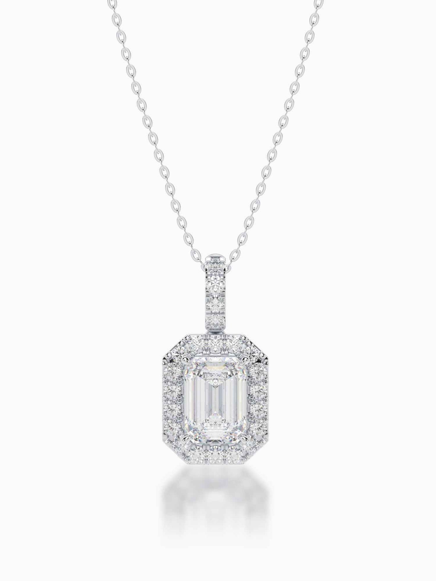 Helios Diamond Halo Pendant