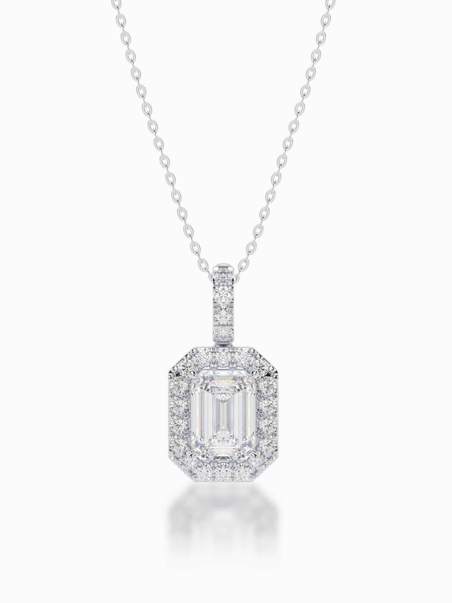 Helios Diamond Halo Pendant