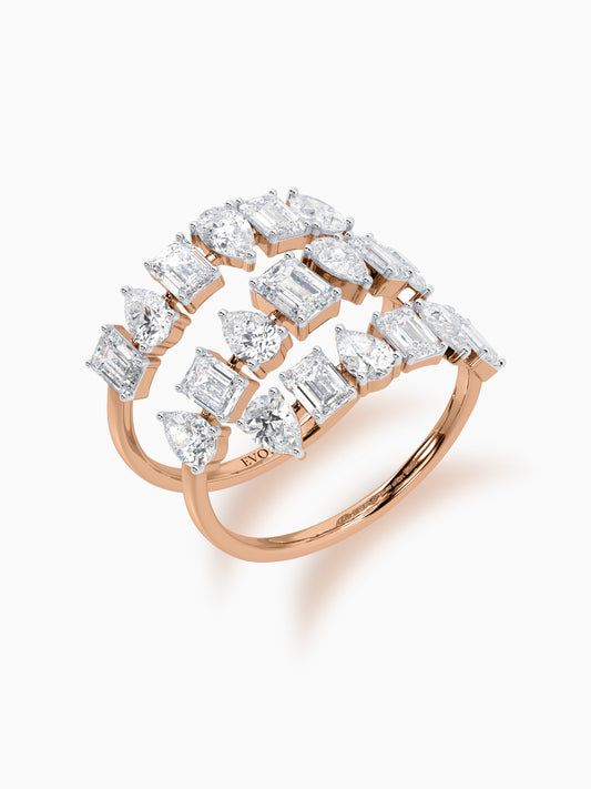 Twisted Twinkles Diamond Ring - Evol Jewels