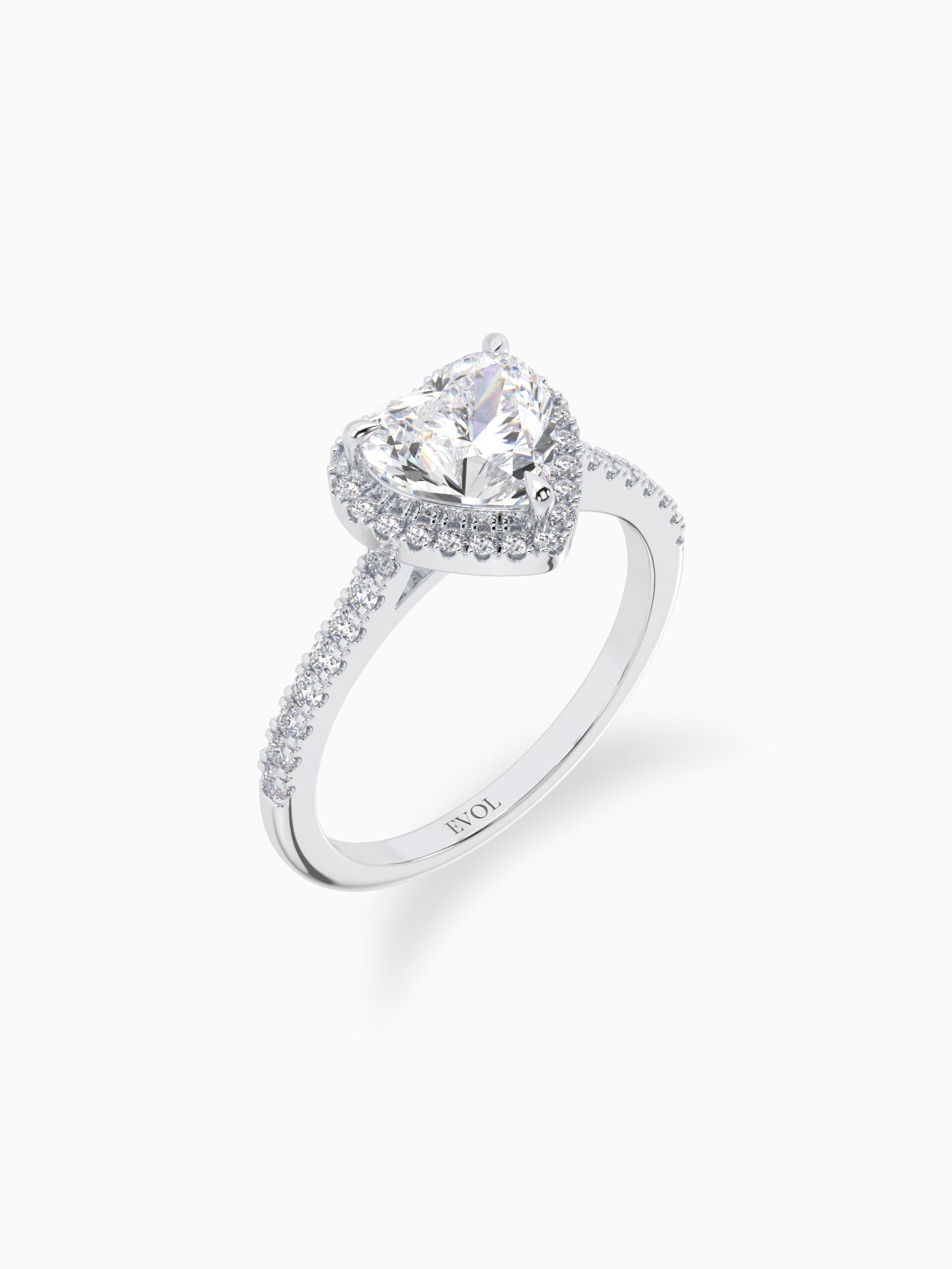 Sweet Heart Diamond Halo Ring - Evol Jewels