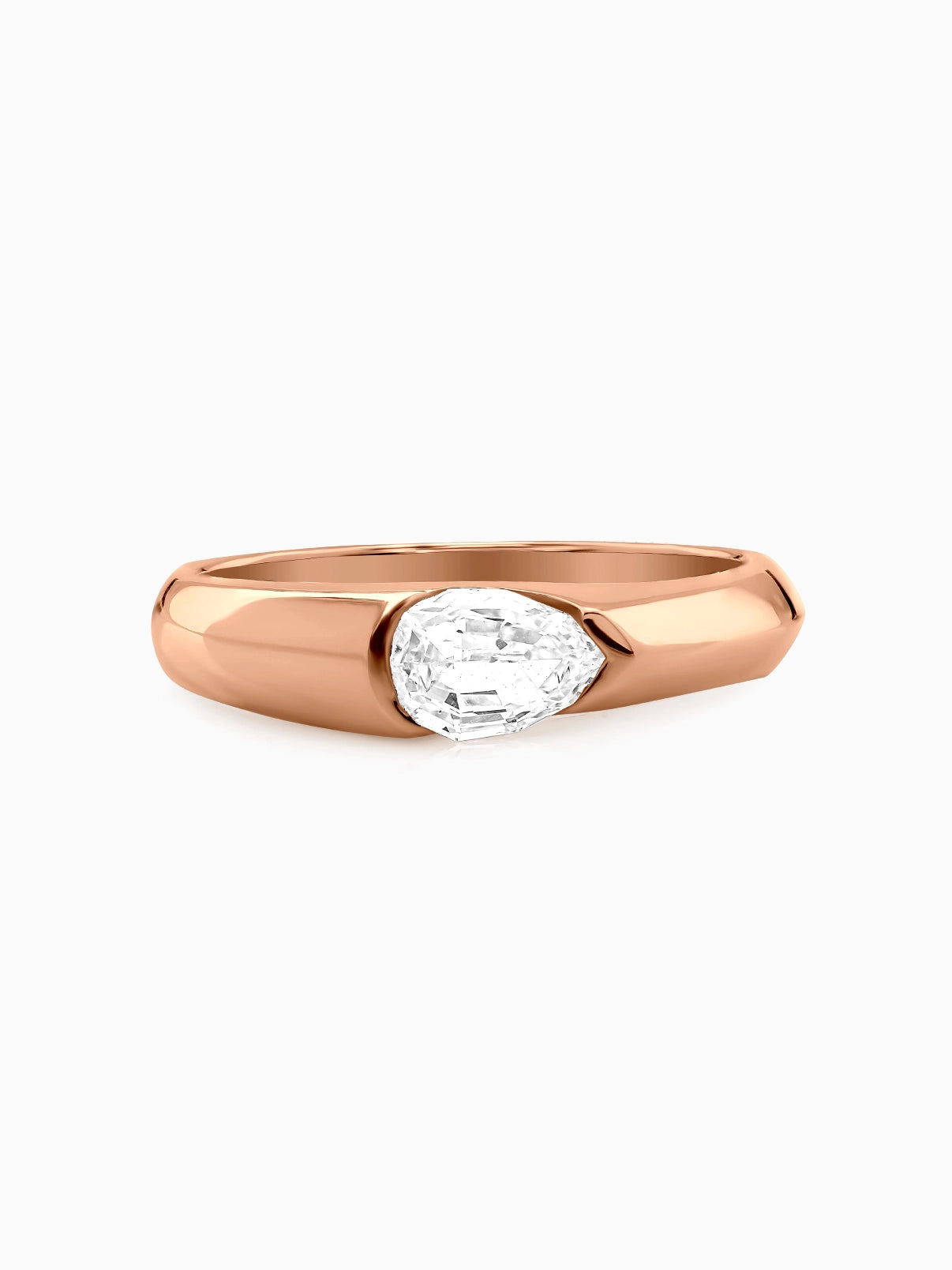 Sculpted Pear Signet Ring