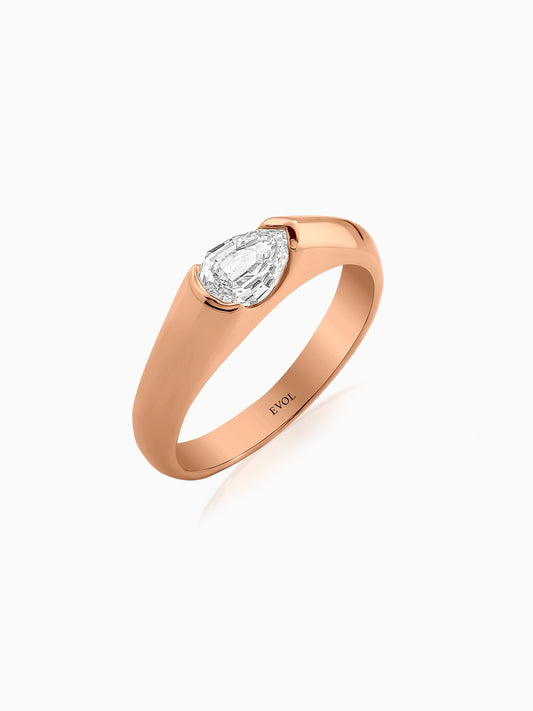 Sculpted Pear Signet Ring