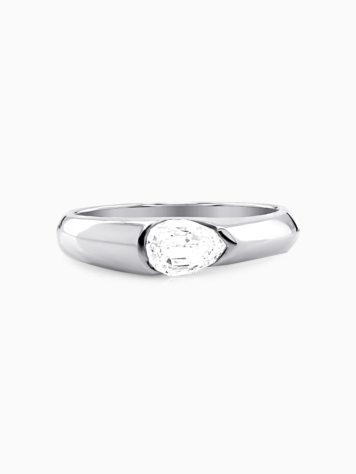 Sculpted Pear Signet Ring