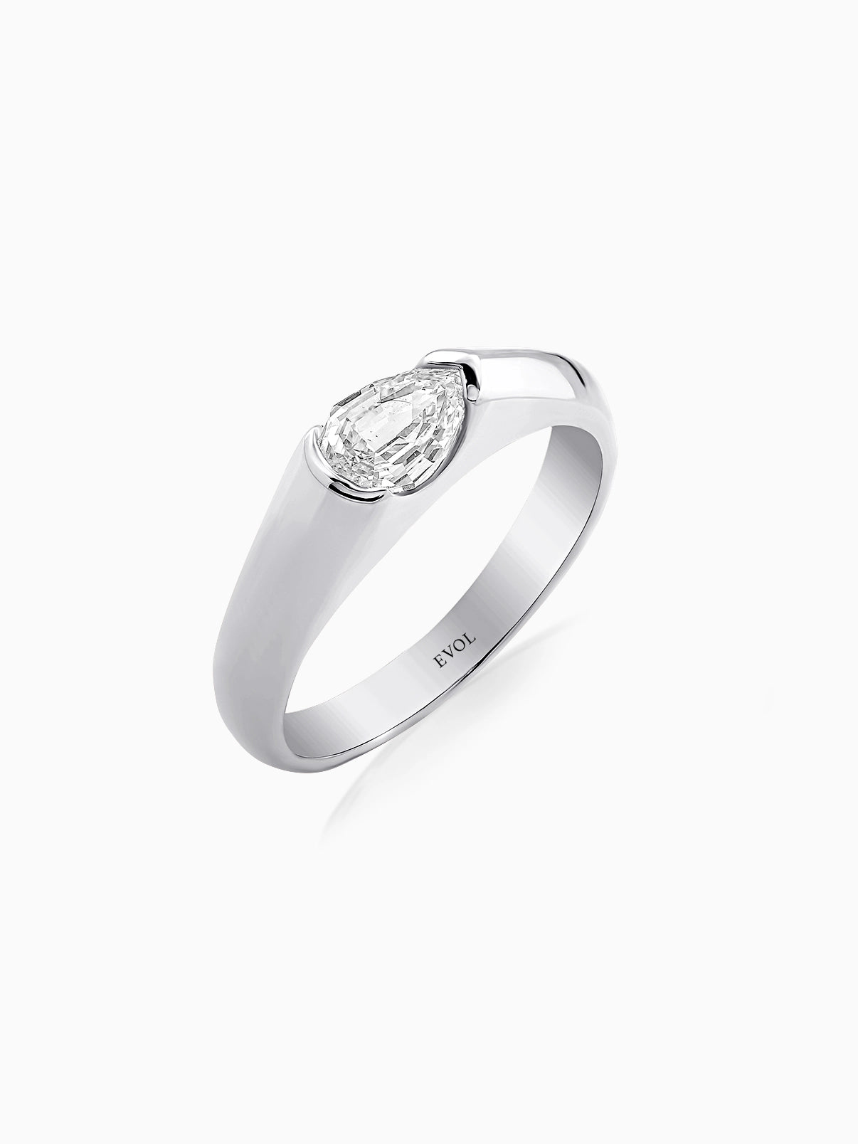 Sculpted Pear Signet Ring