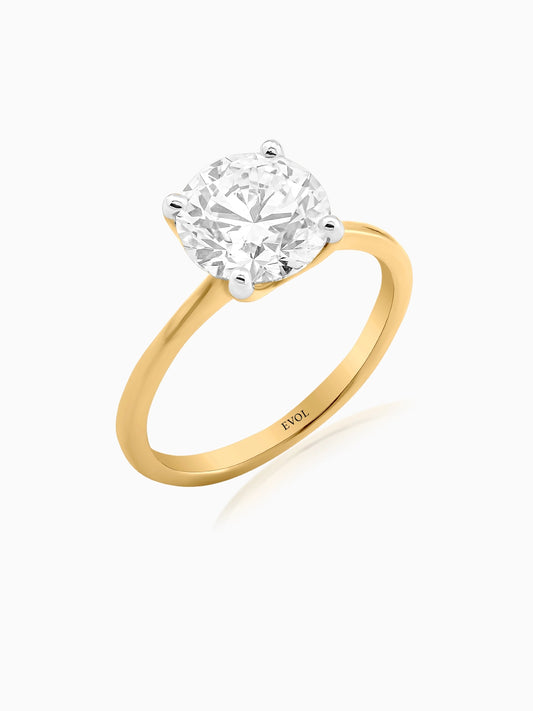 Refined Round Solitaire Ring - Evol Jewels
