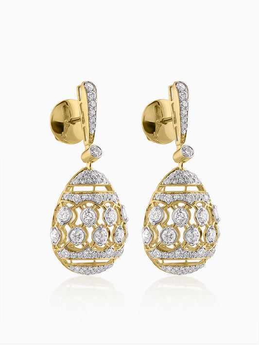 Golden Dome Drop Earrings